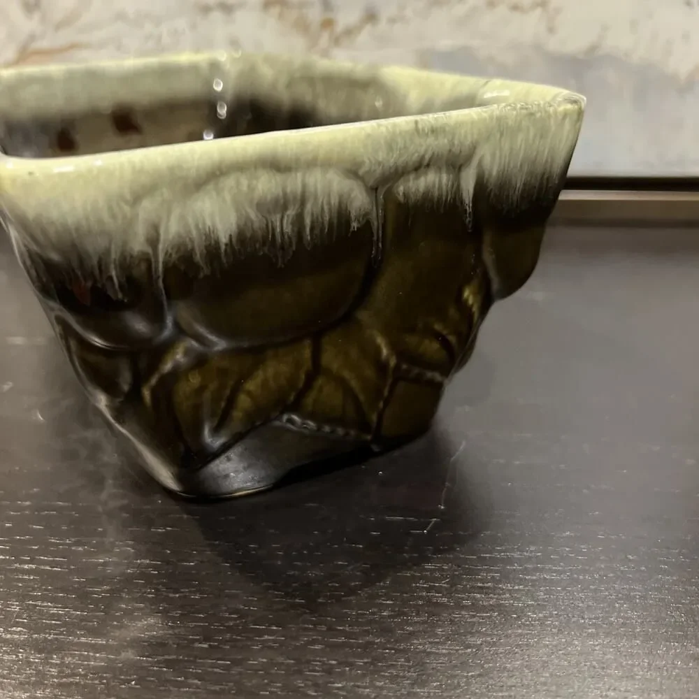 Vintage HULL USA Drip Glaze Pottery Planter F18 Rectangular with Grapes